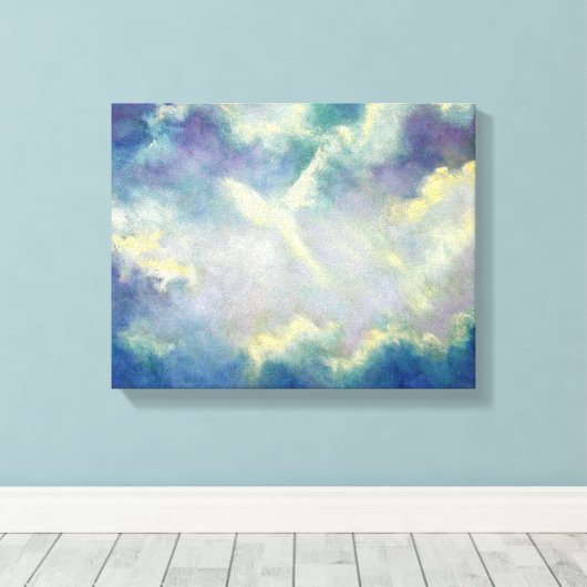 Een geschenk van Heaven Angel Art Print op doek (Insitu (Houten vloer))