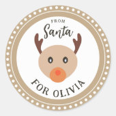 Een geschenk van het Kerst sticker van de Santa Cu (Voorkant)