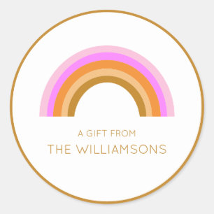 Een Geschenk Van Regenboog Gepersonaliseerde Famil Ronde Sticker