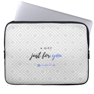 Een geschenk voor u (blauwe versie voor hem) laptop sleeve