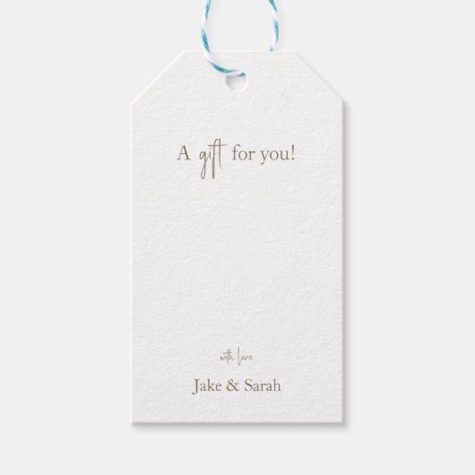 Een geschenk voor u Gold tekst gunst Cadeaulabel (Voorkant)