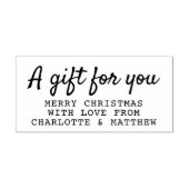 Een geschenk voor u Kerstmis gepersonaliseerd Rubberstempel (Afrduk)