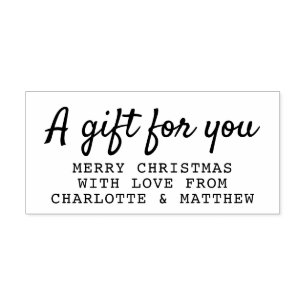 Een geschenk voor u Kerstmis gepersonaliseerd Rubberstempel