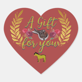 Een geschenk voor u ruitersport hart sticker