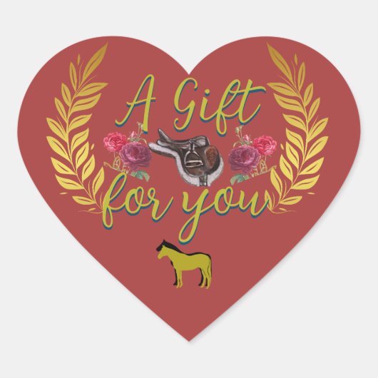 Een geschenk voor u ruitersport hart sticker (Voorkant)