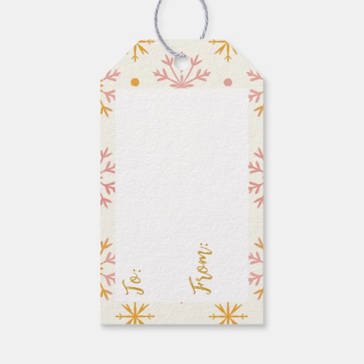 Een geschenk voor u warme vakantie kleuren cadeaulabel (Achterkant)