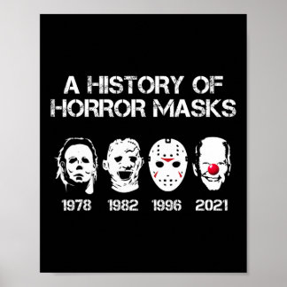 Een geschiedenis van horror maskers Halloween leuk Poster