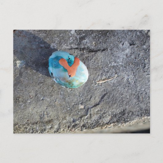 Een geschilderde hartrock briefkaart (Voorkant)