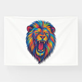 Een geschilderde leeuw banner
