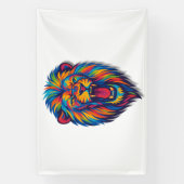 Een geschilderde leeuw banner (Verticaal)