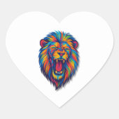 EEN GESCHILDERDE LEEUW Hartsticker Hart Sticker (Voorkant)