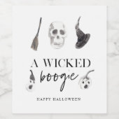 Een geschoold Boogie | Happy Halloween Wijn Etiket (Enkel label)