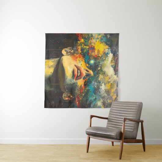 Een gesimuleerd universum wandkleed (In Situ (horizontaal))