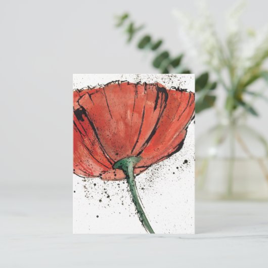 Een gesloten Bloem op een Witte Achtergrond Briefkaart (Staand voorkant)