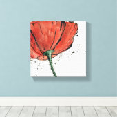 Een gesloten Bloem op een Witte Achtergrond Canvas Afdruk (Insitu (Houten vloer))