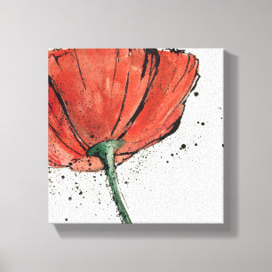 Een gesloten Bloem op een Witte Achtergrond Canvas Afdruk