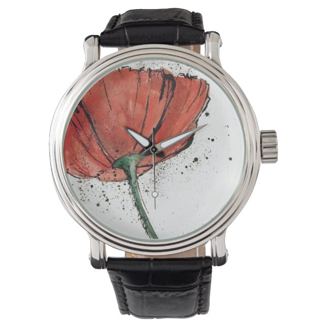 Een gesloten Bloem op een Witte Achtergrond Horloge (Voorkant)