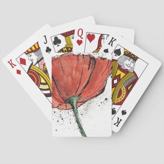 Een gesloten Bloem op een Witte Achtergrond Pokerkaarten (Achterkant)