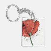 Een gesloten Bloem op een Witte Achtergrond Sleutelhanger (Voorkant Links)