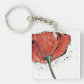 Een gesloten Bloem op een Witte Achtergrond Sleutelhanger (Voorkant)