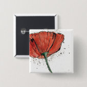 Een gesloten Bloem op een Witte Achtergrond Vierkante Button 5,1 Cm (Voorkant /achterkant)