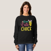 Een gesneden chick bunny oor paasdag trui (Voorkant volledig)
