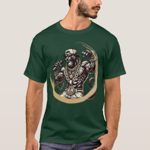 Een gespierde panter als een rapper energie stijl t-shirt