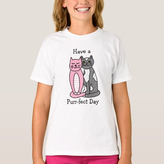 Een Gesponnen dag hebben | Cute Cat Pun T-shirt (Voorkant)