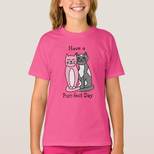 Een Gesponnen dag hebben | Cute Cat Pun T-shirt (Voorkant)