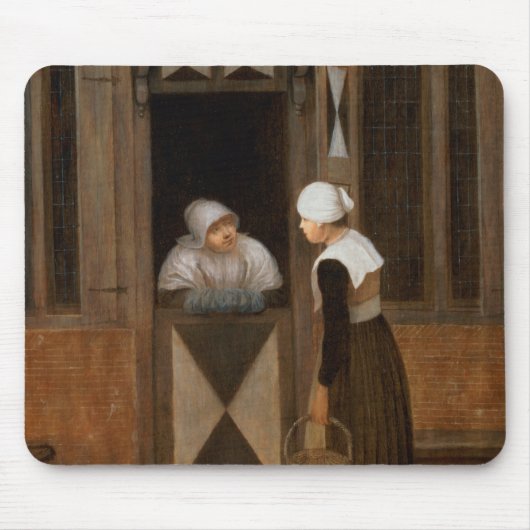 Een gesprek in de straat muismat (Voorkant)