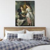 Een gesprek tussen meisjes, of twee meisjes canvas afdruk (Insitu (Slaapkamer))