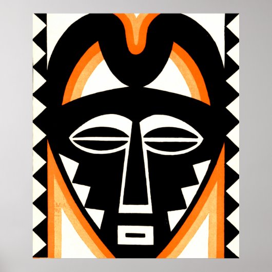 Een gestileerde Abstracte Nigro gezicht Poster (Voorkant)