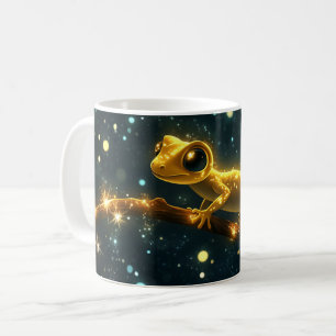 Een gestileerde en lichtgevende gekko, creatief on koffiemok