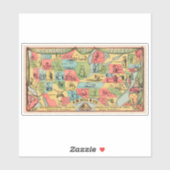 Een gestileerde kaart van de Verenigde Staten met  Sticker (Vel)