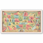 Een gestileerde kaart van de Verenigde Staten met  Sticker (Voorkant)