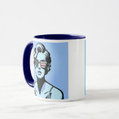 Een gestileerde portret van een retro-vrouw. mok (Voorkant links)