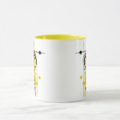 Een gestileerde zwarte en gele portret van een jon mok (Midden)