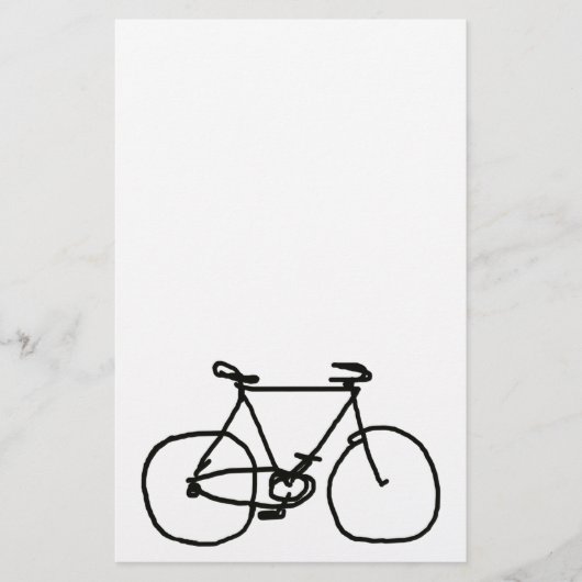 een gestileerde zwarte fiets briefpapier (Voorkant)