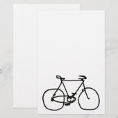 een gestileerde zwarte fiets briefpapier (Voorkant / Achterkant)