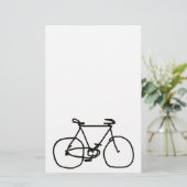 een gestileerde zwarte fiets briefpapier (Staand voorkant)