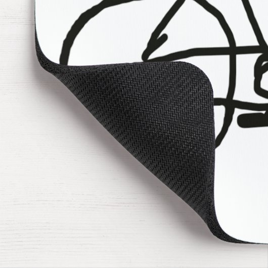 een gestileerde zwarte fiets muismat (Hoek)