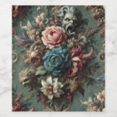 Een gestoorde klaagzang - Gothic Floral Design Wijn Etiket (Enkel label)