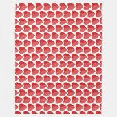 Een gestreept rood hart fleece deken (Voorkant)