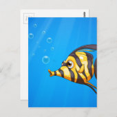 Een gestreepte vis onder het zee briefkaart (Voorkant / Achterkant)