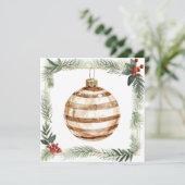 Een gestript  ornament feestdagenkaart (Staand voorkant)