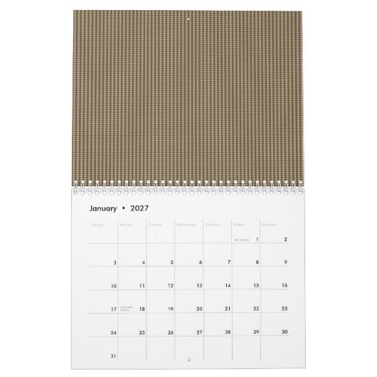 Een gestructureerd achtergrondpatroon in verschill kalender (Jan 2027)