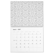Een gestructureerd patroon met witte en grijze tin kalender (Mar 2027)
