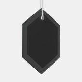 Een gestructureerde zwarte achtergrond vult de afb glas ornament (Voorkant Rechts)