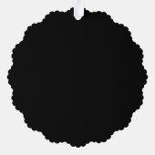 Een gestructureerde zwarte achtergrond vult de afb ornament kaart (Achterkant)