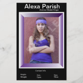 Eén gestuurde modelhoofd Comp/Zed-Kaart Flyer (Voorkant)